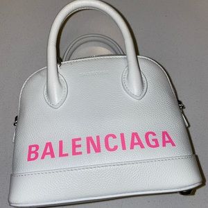 Balenciaga Ville Bag Leather XXS White